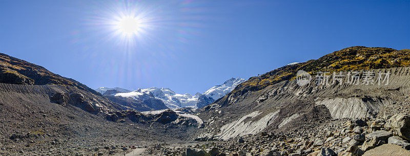 Morteratsch冰川，Bernina山脉(Graubünden，瑞士)- 6个镜头缝合